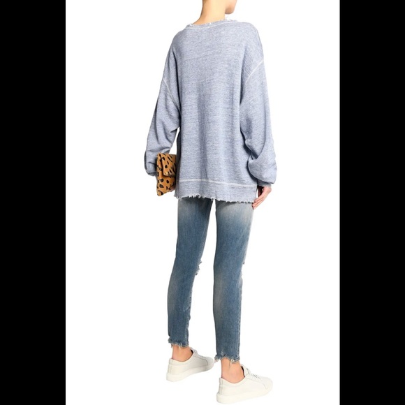 R13 Oversized distressed linen and cotton-blend sweatshirt. Size small and med - Picture 13 of 16